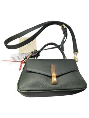 Moncrief London Olive Gold Aurora Shoulder Bag Handbag Purse Leather